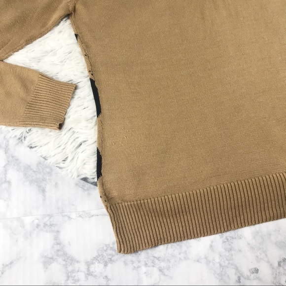 Louben Silk Knit Argyle Turtleneck Sweater EUC - Picture 5 of 6